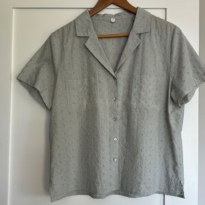 Margaret O’Leary oversized (mint in color) top.